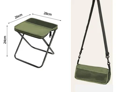 Produktbild von Tragbarer Faltbarer Rucksackhocker für Camping, kleine Klapphocker für Erwachsene, leichte Mini-Taschen-Klapp-Teleskopstühle für Angeln, Reisen, Wandern, Garten（Grün (Klein)）