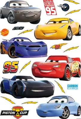 Produktbild von Disney Wandtattoo Cars Rot, Gelb und Blau - 600111 - 42,5 x 65 cm
