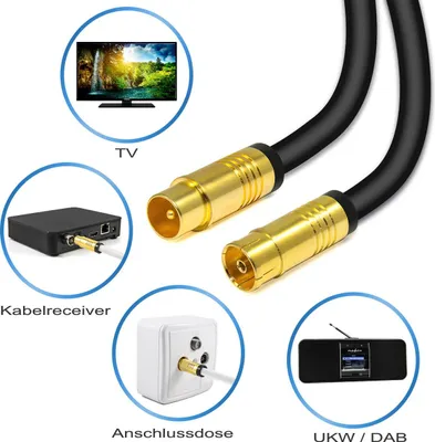 Produktbild von Antennenkabel für TV Kabelfernsehen HD 4K 135dB HD Receiver PVR Ready