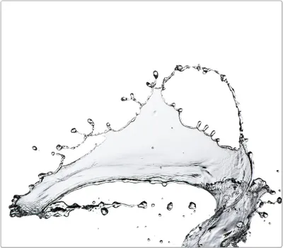 Produktbild von Spritzschutz Herdabdeckplatte Schneidebrett aus Glas Dunkler Wassersplash 1-Teilig (60x52cm)
