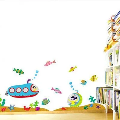 Produktbild von Wandaufkleber, dekorative Klebefolien, Unterwassermotiv, Kinderzimmer