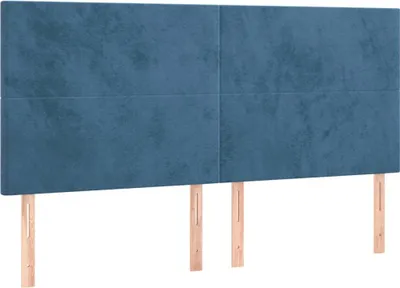 Produktbild von vidaXL Kopfteil Dunkelblau 180x5x118/128 cm Samt