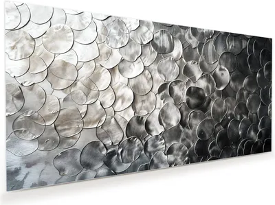 Produktbild von Glasbild 120x60cm in XXL für Wohnzimmer, Schlafzimmer Motiv Metallic Schuppen