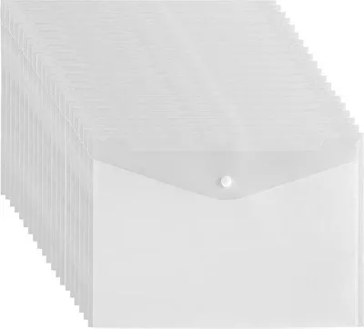 Produktbild von Famanu Dokumentmappen Set 20 Stück - Transparente Mappen mit Druckknopf