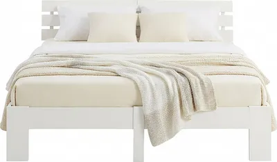 Produktbild von Homestyle4u Holzbett 140x200 Doppelbett mit Lattenrost Weiss Kiefer Massivholz