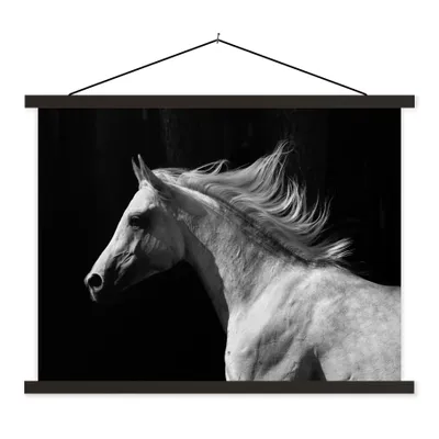 Produktbild von MuchoWow® Textilposter Pferde - Tiere - Porträt 60x45 cm mit schwarzem Rahmen - Poster Schlafzimmer