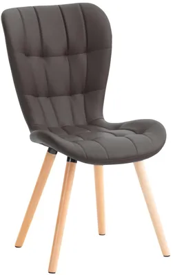 Produktbild von CLP Esszimmerstuhl Elda Kunstleder mit robustem Holzgestell braun
