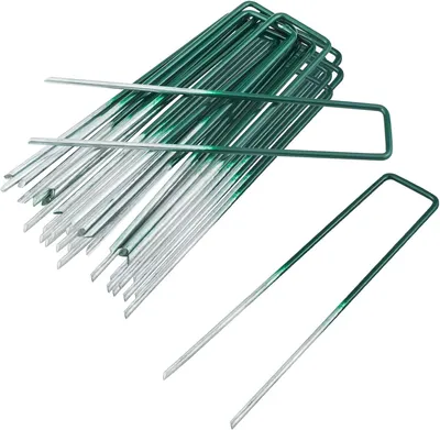 Produktbild von U-förmige Gartenbefestigungshaken 15 cm, 50 Stück, verzinkter Stahl, für Kunstrasen, Unkrautvlies