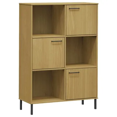 Produktbild von Bücherregal OSLO Metallbeine Braun 90x35x128,5 cm Massivholz