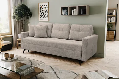 Image de VENASI FOSTER Canapé rembourré avec fonction sommeil et coffre de rangement Canapé Canapé-lit Beige PRIME 08