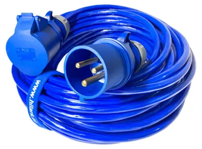 Image de Rallonge CEE en polyuréthane H07BQ-F 3×2,5 5m BLEUE