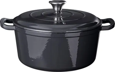 Produktbild von Koopman Gusseisen Bratentopf 26cm grau - langlebiger Kochtopf
