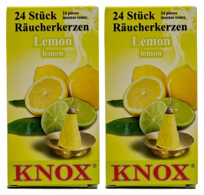 Produktbild von KNOX 2er Set Räucherkerzen Lemon - Inhalt jeweils 24 Stück, Größe M (Standard)