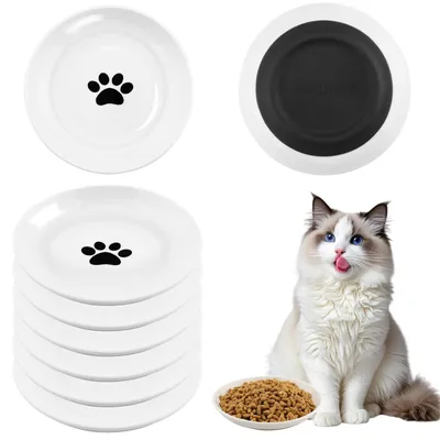 Image de Lot de 6 litières pour chats en céramique avec base antidérapante