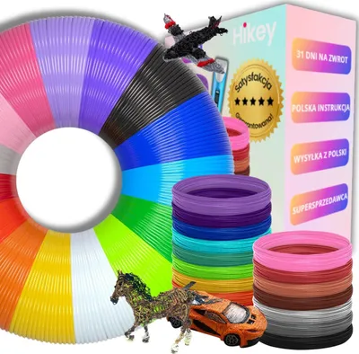 Produktbild von Hikey 3D Drucker Stift Filament PLA,20 Farben ,Jede Farbe 5meter,Insgesamt 100meter,1,75mm, 3D Stift Nachfüller zufällig , 3D Pen PLA Filament,20 zufällige Farben