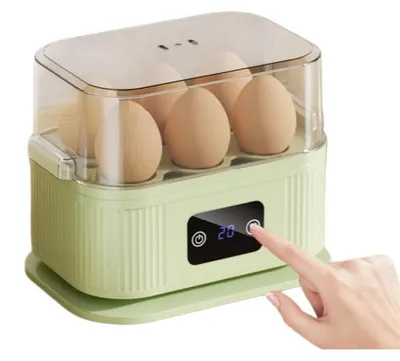 Produktbild von Zimilo Multifunktionaler Eierkocher, Eierkocher 200W, 1–6 Eier, Automatik Timer, Abschaltautomatik, Dampf Eierkocher für Perfektes Frühstück, Grün