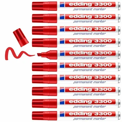 Produktbild von Edding 3300 - Rot - Rot - Weiß - Kunststoff - 10 Stück (4-3300002)