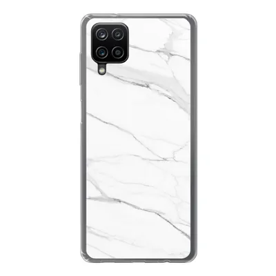 Produktbild von MuchoWow® Handyhülle Schutzhülle Hülle für Samsung Galaxy A12 Marmor - Weiß - Linie - Muster - Luxus - Marmoroptik Silikon Softcase Handy Hülle - Bild
