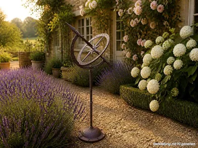 Produktbild von Gusseiserne Stand-Sonnenuhr 94cm hoch Nostalgie-Stil