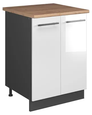Produktbild von Spülenunterschrank Vicco Fame-Line Weiß Hochglanz/Anthrazit 60 cm, Model 65282
