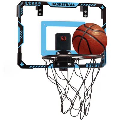 Produktbild von Mini Basketballkorb, LED-Punkteanzeige für Kinder und Erwachsene, Tür-Basketballkorb zusammenklappbar ohne Bohren für Zuhause, Schlafzimmer und Büro