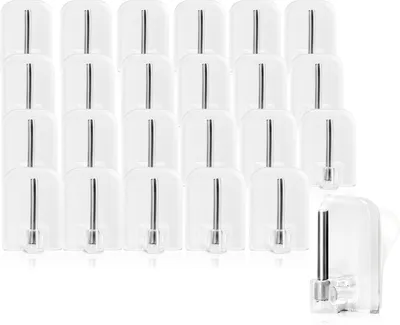 Produktbild von com-four® 24x selbstklebende Gardinenhaken für Gardinenstangen - Klebehaken