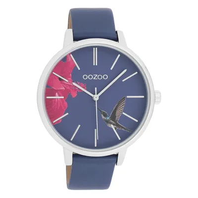 Produktbild von Oozoo Armbanduhr blau Leder Timepieces Damen Analog-Quarzuhr UOC11069