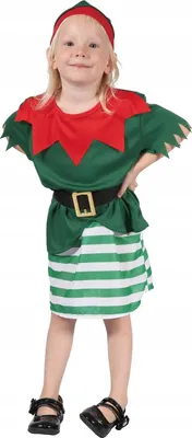 Immagine prodotto di JUNIOR - Costume da piccolo elfo per bambino (camicetta, gonna, cintura, cappello), taglia: 92/104 cm