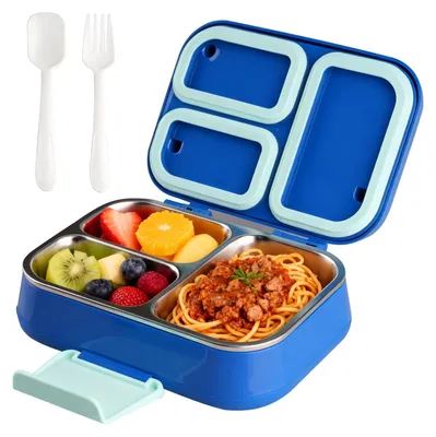 Immagine prodotto di Contenitore per il pranzo Bento con tre scomparti - Lunchbox termica per scuola e viaggi