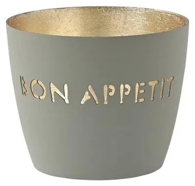 Produktbild von Gift Company Windlicht Madras Bon Appetit Cool Grey Gold
