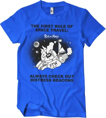Produktbild von Rick And Morty - Distressed Beacons T-Shirt - Small - Blue