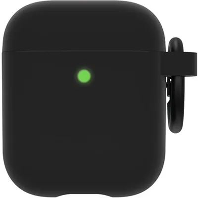 Produktbild von OtterBox Tasche Apple AirPods - Schwarz Taffy - Polycarbonat, Synthetischer Gummi Body - Sturzsicher, Kratzfest, Abriebfest, Robuster Rahmen - Karabinerclip