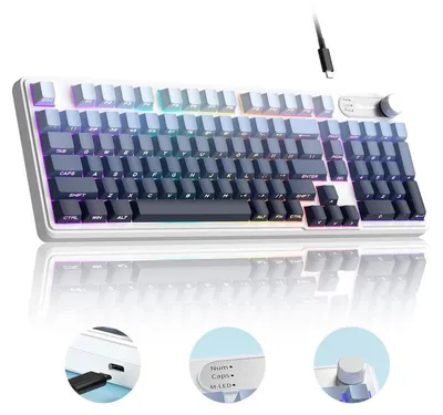 Produktbild von GK960 RGB Membran Tastatur 98 Tasten, Side-Printed Blau-Schwarz, Lautstärke-Knopf, Windows/Mac, USB Kabel