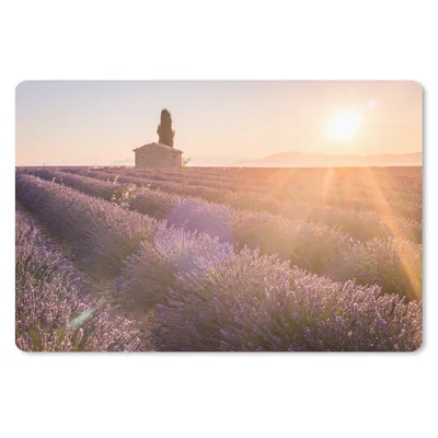 Produktbild von MuchoWow® Schreibtischunterlage Sonnenaufgang über einem Lavendelfeld 60x40 cm - XXL Mauspad - Großes Mauspad