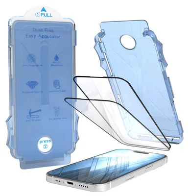 Produktbild von EAZY CASE - 2x Display Schutzglas kompatibel mit Apple iPhone 16, Glasfolie als Schutz, Blasenfrei Transparent