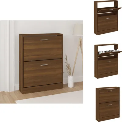 Obrázok produktu pre vidaXL Botník hnedý dubový vzhľad 59x17x81 cm materiál na báze dreva - Regály a skrine na topánky