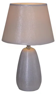 Produktbild von Tischleuchten - Keramik Tischleuchte "SIMLY CERAMICS" H: 37cm, Tischlampe im Klassik Stil, ausKeramik in silber, 37 cm hoch, Maße 10 x 10 cm, E14-Fassung – Schnurschalter