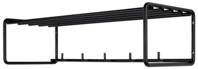 Wandgarderobe CLINT 2 Metall Schwarz lackiert mit Hutablage