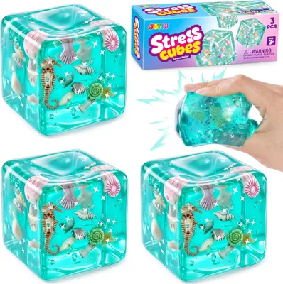 Productafbeelding van Miniatuur zeelandschap - Set van 3 - Meerkleurig - Miniatuurlandschap - Sensorisch speelgoed van zachte siliconen