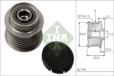 Produktbild von INA Generatorfreilauf Riemenscheibe Lichtmaschine