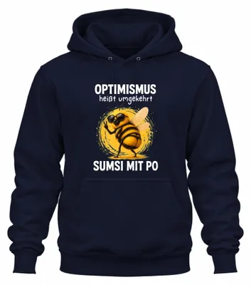Imagen del producto de Optimismus: Sudadera con capucha y estampado "Sumsi", estilo sarcástico, color azul marino, talla M