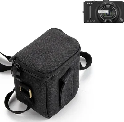 Produktbild von K-S-Trade Umhängetasche kompatibel mit Nikon Coolpix S9300 Schulter Tasche Tragetasche Kameratasche Fototasche schwarz Schutzhülle Zubehörtasche