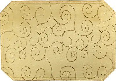 Produktbild von Tischset gelb 35x50 cm Struktur damast Ornamente Platzset bügelfrei Deckchen