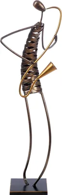 Image de Gilde Figur, Musiker, "Band", Metall, bronzefarben, VE 2, L. 18.5 cm, B. 23.5 cm, H. 80.5 cm 51879 4063387518793