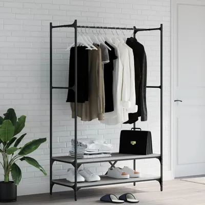 Produktbild von Cloris Designermöbel Kleiderständer mit Ablagen Grau Sonoma Holzwerkstoff 2024 Neu