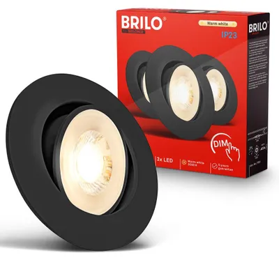 Obrázek produktu pro LED zapuštěné bodové světlo, 68 mm, sada 3 kusů, ploché, stmívatelné, zapuštěné osvětlení, 230V