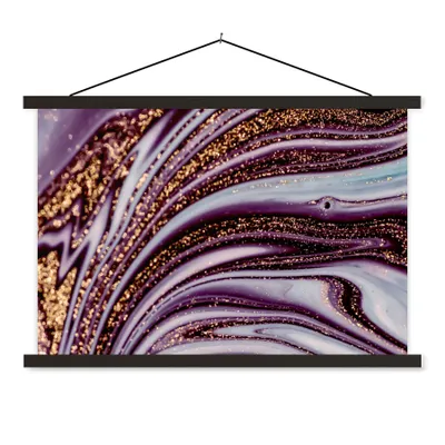 Produktbild von MuchoWow® Textilposter Marmor - Rosa - Gold - Glitter - Marmoroptik - Luxus 120x80 cm mit schwarzem Rahmen - Wanddeko