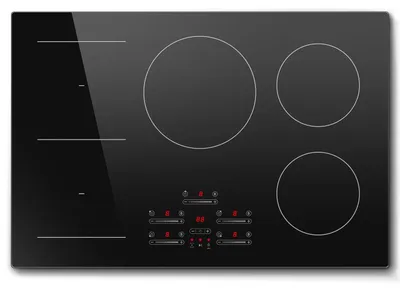 Immagine prodotto di Piano cottura a induzione da 77 cm - Piano da incasso - 5 zone flessibili - 9500 W - Comandi touch Full Slider - Timer - Spegnimento automatico - Piano in vetroVetroceramica senza cornice