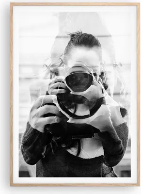 Produktbild von Gerahmtes Poster - Rahmen in heller Eiche - Fotograf Schwarzweiß Doppel - 70x100 cm - Wand Bild - Wanddeko - Wandbilder - Kunstposter - Wandposter - Bilderrahmen - Bilder - P2NPA70x100-4586