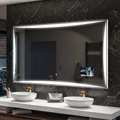 Produktbild von Artforma Badspiegel SMART 170x90 cm - mit LED Beleuchtung - LED Farbe Kaltweiß 7000K - Individuell Nach Maß - Beleuchtet Wandspiegel Lichtspiegel Badezimmerspiegel | Lichtschalter: Touch Schalter |SLED077